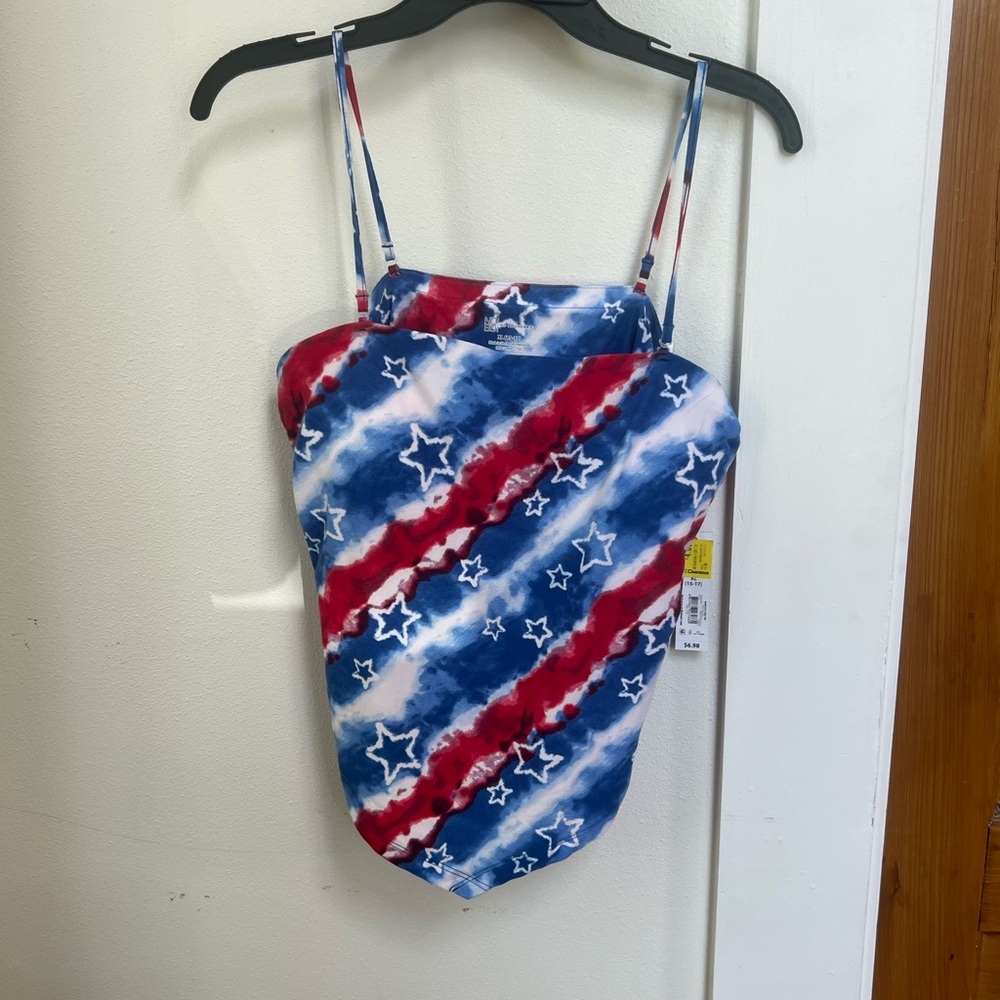 Red, White, and Blue Star Print top